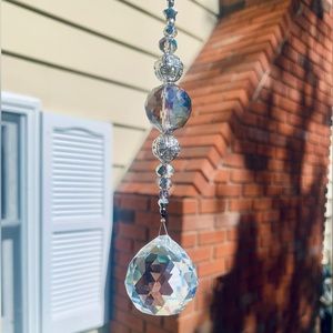 15” Suncatcher - 30mm Glass Prism Sphere, Glass Beaded, Handmade, Dragon…